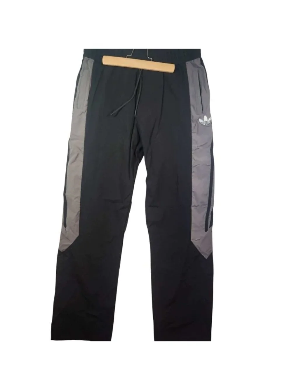 Adidas Originals Mens XL Track Pants Black Grey Colorblock Trefoil Logo Training